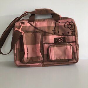Hello Kitty Briefcase/ Laptop Bag ; Pink & Brown